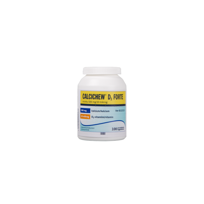 CALCICHEW D3 FORTE MINTTU purutabletti 500 mg/10 mikrog 100 kpl kuva 1