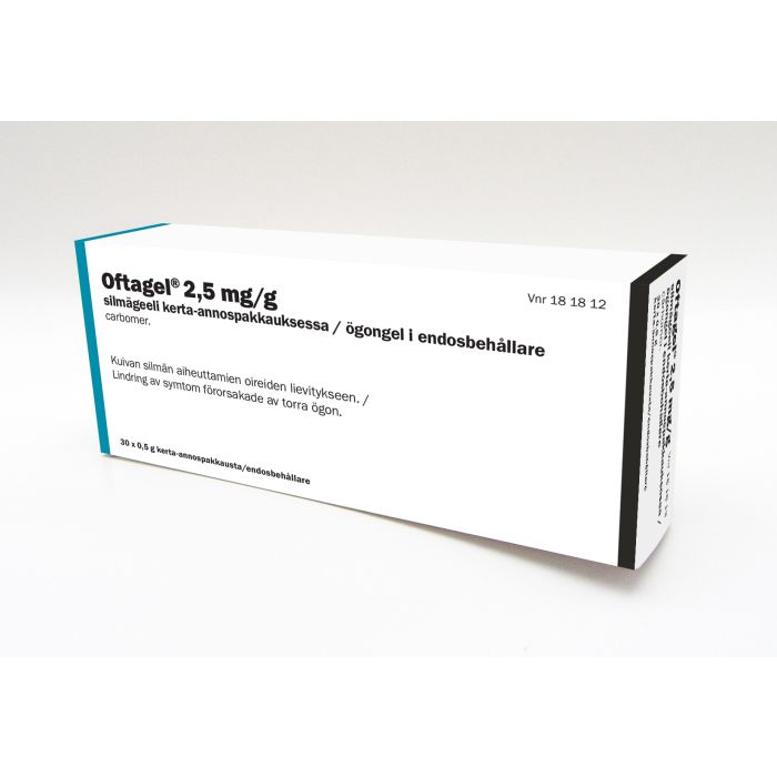 OFTAGEL silmägeeli, kerta-annospakkaus 2,5 mg/g 30 x 0,5 g