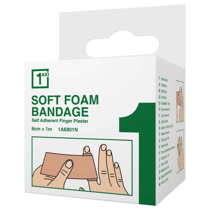 1Aid Soft Foam Laastari Beige 6cm x 1m 1 kpl