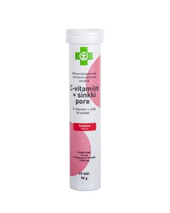 APTEEKKI C-vitamiini + sinkki Pore vadelma 20 tabl