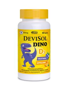 Devisol Dino mustikka appelsiini 15 mikrog 60 tabl