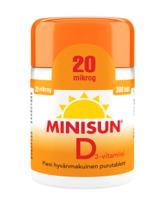 Minisun D-vitamiini 20 mikrog 300 purutabl
