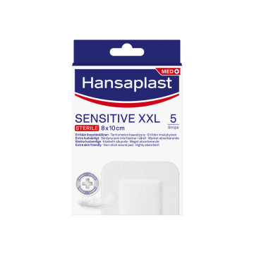 Hansaplast Sensitive XXL 8 x 10 cm (me 10) 5 kpl