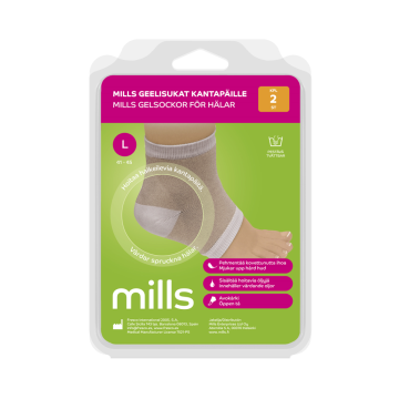 Mills Geelisukat kantapäille, koko L, 1 pari
