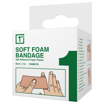 1Aid Soft Foam Laastari Beige 6cm x 1m 1 kpl